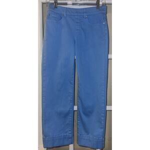Tribal Dress Pants Women’s 2 Light Blue Pull On Elastic Waist Cuffed Ankle